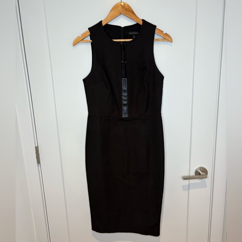 Banana Republic Sloan-Fit Cutout Sheath Black Dress